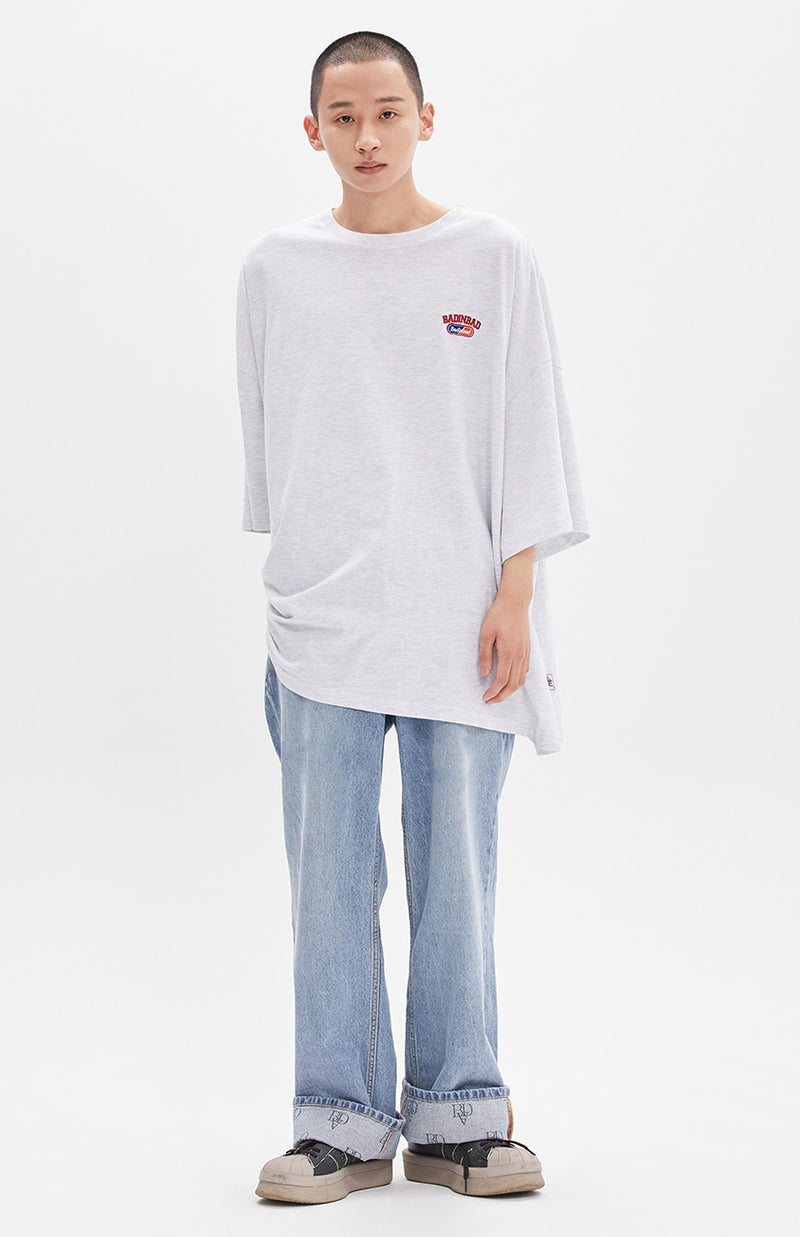 ベドインベド(BADINBAD) LAYER LOGO TEE_LIGHT GREY