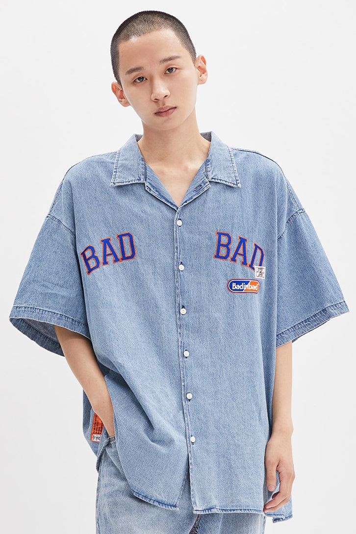 ベドインベド(BADINBAD) OG LOGO DENIM SHIRT_SKY BLUE