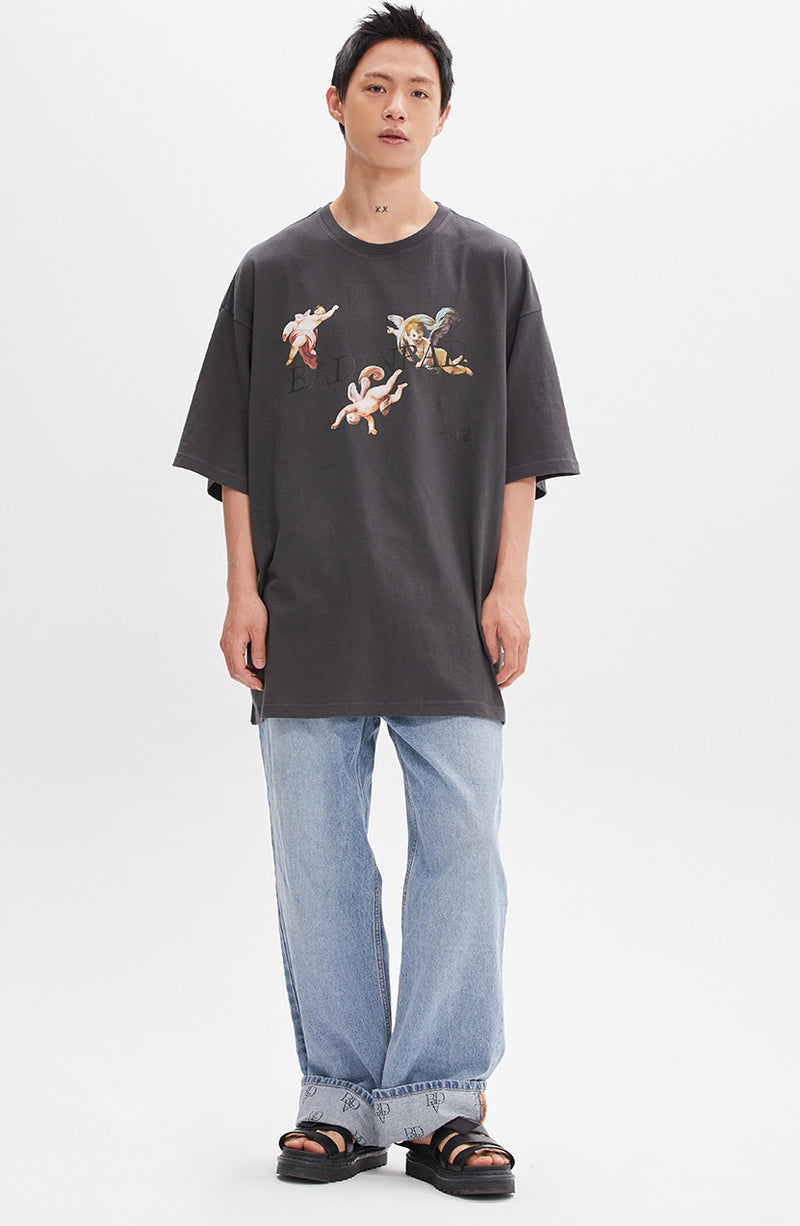 ベドインベド(BADINBAD) DAVID ANGEL TEE_CHARCOAL