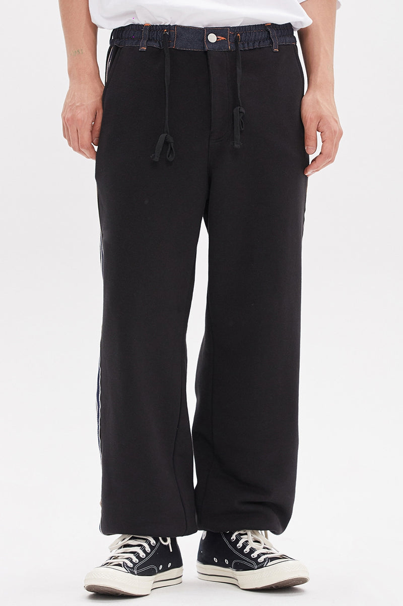 ベドインベド(BADINBAD) SIDE LINE PANTS_BLACK