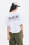 ROMANTIC CROWN(ロマンティック クラウン) HENRY NECK LOGO TEE_WHITE