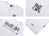 ROMANTIC CROWN(ロマンティック クラウン) HENRY NECK LOGO TEE_LIGHT GREY