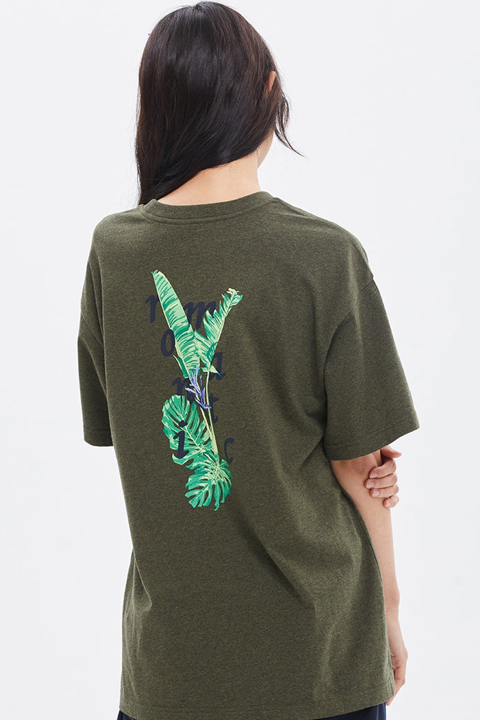 ROMANTIC CROWN(로맨틱 크라운) SELVAS TEE_MELANGE KHAKI