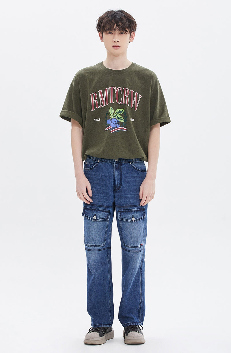 ROMANTIC CROWN(로맨틱 크라운) GARDENING BERRY TEE_MELANGE KHAKI