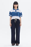 ROMANTIC CROWN(ロマンティック クラウン) STRIPE KNIT POLO_BLUE