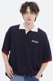 ROMANTIC CROWN(ロマンティック クラウン) RECENT LOGO KNIT POLO_NAVY
