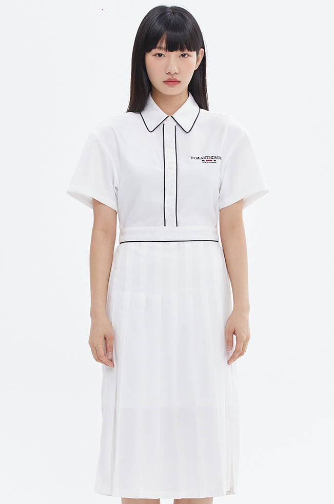 ROMANTIC CROWN(ロマンティック クラウン) PLEATS SUMMER DRESS_WHITE