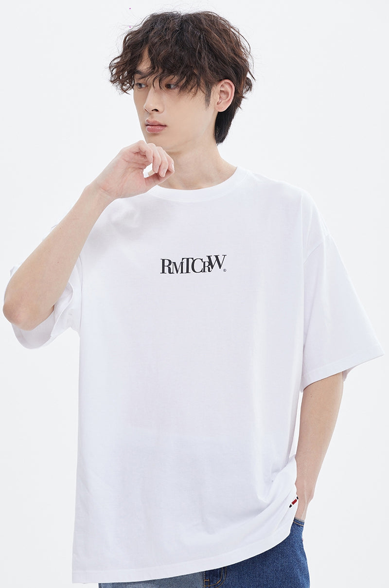 ROMANTIC CROWN(로맨틱크라운) RECENT ESSENTIAL LOGO TEE_WHITE
