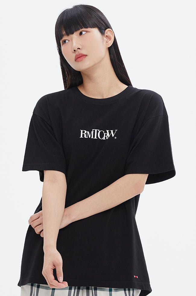 ROMANTIC CROWN(로맨틱 크라운) RECENT ESSENTIAL LOGO TEE_BLACK