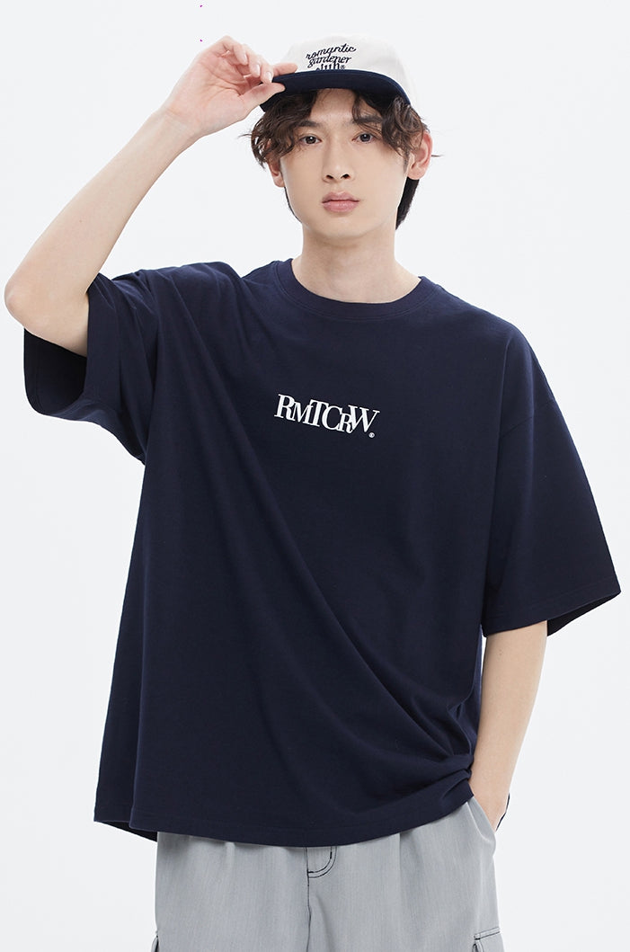 ROMANTIC CROWN(로맨틱 크라운) RECENT ESSENTIAL LOGO TEE_NAVY