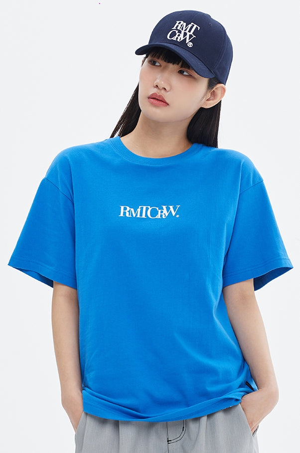 ROMANTIC CROWN(로맨틱 크라운) RECENT ESSENTIAL LOGO TEE_BLUE