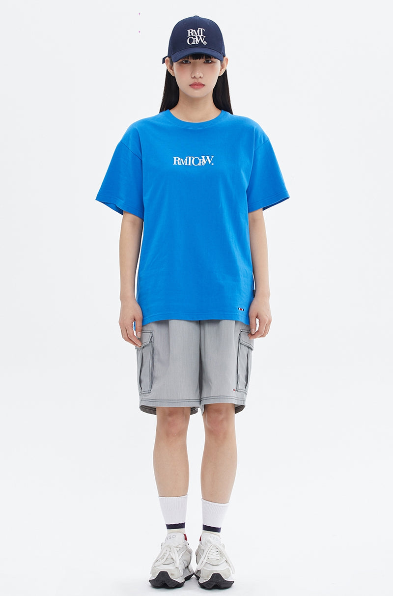 ROMANTIC CROWN(로맨틱 크라운) RECENT ESSENTIAL LOGO TEE_BLUE