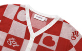 TARGETTO(ターゲット) CHECKERBOARD CARDIGAN_RED