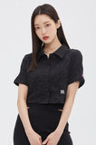 TARGETTO(ターゲット) WRINKLE CROP SHIRT_BLACK