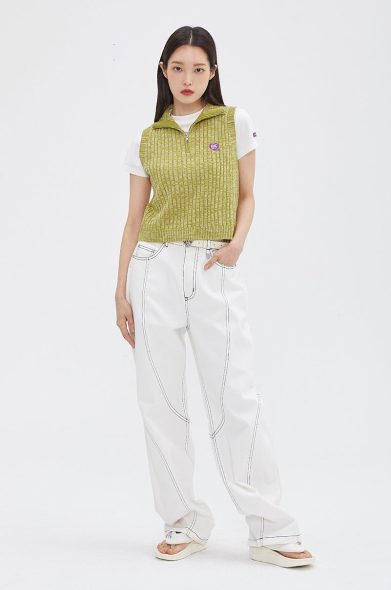 TARGETTO(ターゲット) HALF ZIP UP KNIT VEST_GREEN