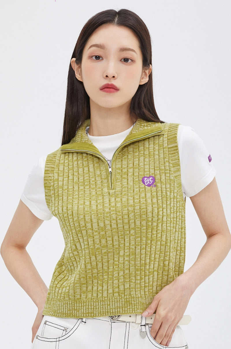 TARGETTO(ターゲット) HALF ZIP UP KNIT VEST_GREEN