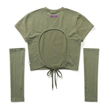 TARGETTO(ターゲット) BACK STRING WARMER TEE SHIRT_KHAKI