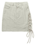 TARGETTO(ターゲット) ASHMETRY LACE UP SKIRT_LIGHT GREY