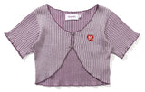 TARGETTO(ターゲット) TWO TONE RIB CARDIGAN_MELANGE PURPLE