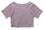 TARGETTO(ターゲット) TWO TONE RIB CARDIGAN_MELANGE PURPLE