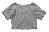 TARGETTO(ターゲット) TWO TONE RIB CARDIGAN_CHARCOAL