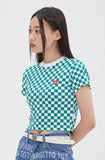 TARGETTO(ターゲット) CHECKERBOARD SLIM TEE SHIRT_GREEN