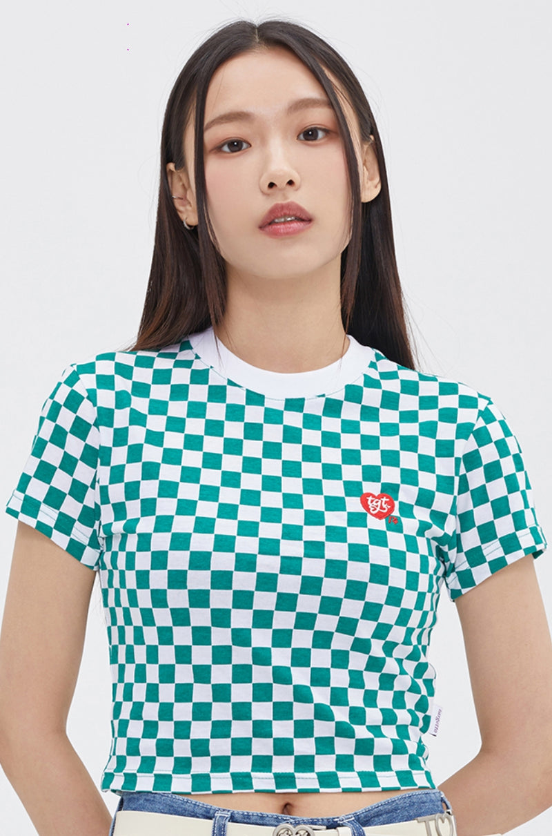 TARGETTO(ターゲット) CHECKERBOARD SLIM TEE SHIRT_GREEN