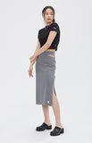 TARGETTO(ターゲット) SLIT LONG SKIRT_CHARCOAL