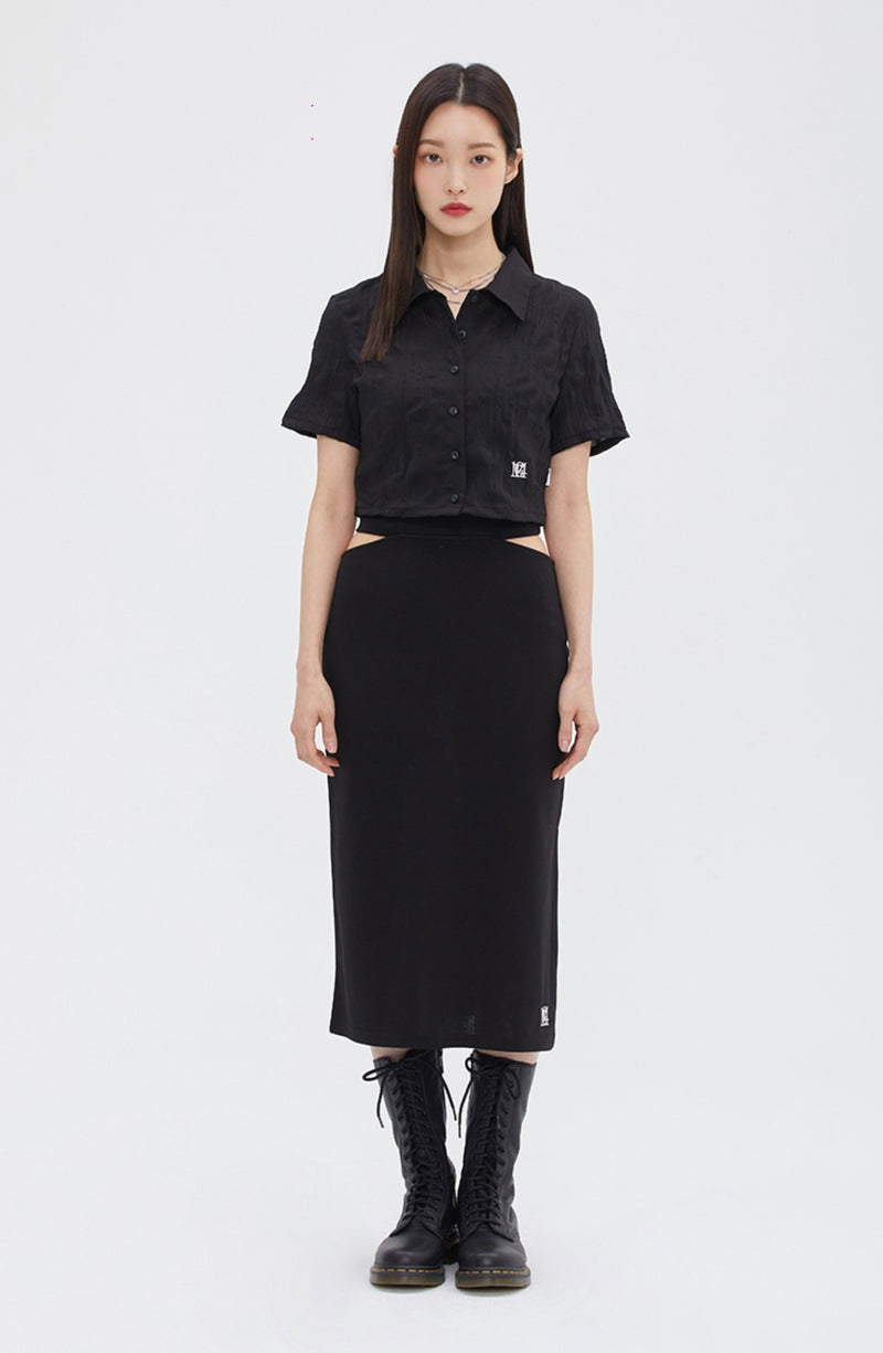 TARGETTO(ターゲット) SLIT LONG SKIRT_BLACK