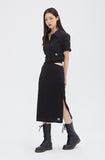 TARGETTO(ターゲット) SLIT LONG SKIRT_BLACK