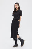 TARGETTO(ターゲット) SLIT LONG SKIRT_BLACK