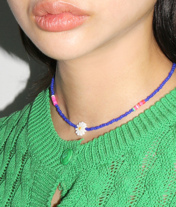 BLACKPURPLE (ブラックパープル) Noted flower Necklace