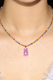 BLACKPURPLE (ブラックパープル) Rainbow Jelly Bear Necklace