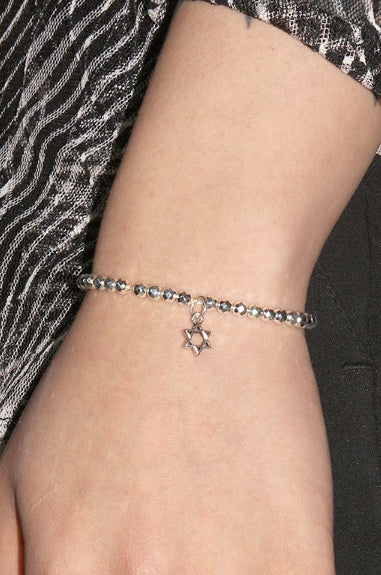 BLACKPURPLE (ブラックパープル) Silver Ball Pendant Bracelet