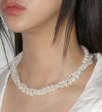 BLACKPURPLE (ブラックパープル) Glamorous Three-Line Pearl Necklace