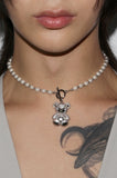 BLACKPURPLE (ブラックパープル) cozy bear pearl ball chain necklace