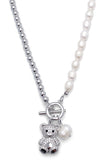 BLACKPURPLE (ブラックパープル) cozy bear half pearl necklace