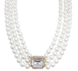 BLACKPURPLE (ブラックパープル) Marilyn Crystal Layering Pearl Necklace