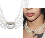 BLACKPURPLE (ブラックパープル) Marilyn Crystal Layering Pearl Necklace