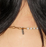 BLACKPURPLE (ブラックパープル) Little Pearl Ball Chain Necklace