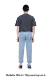ブラックブロンド(BLACKBLOND) BBD Border Graffiti Smile Logo Denim Pants (Light Blue)