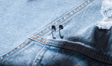 ブラックブロンド(BLACKBLOND) BBD Sprayed Custom Denim Jacket (Light Blue)