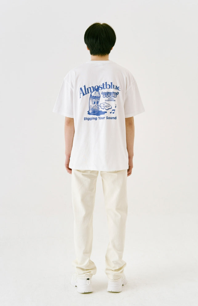 オルモストブルー(Almost Blue) ALMOSTBLUE SOUND GRAPHIC T-SHIRT - PENCIL CARTOON