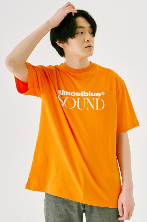 オルモストブルー(Almost Blue) ALMOSTBLUE SOUND LOGO T-SHIRT - ORANGE