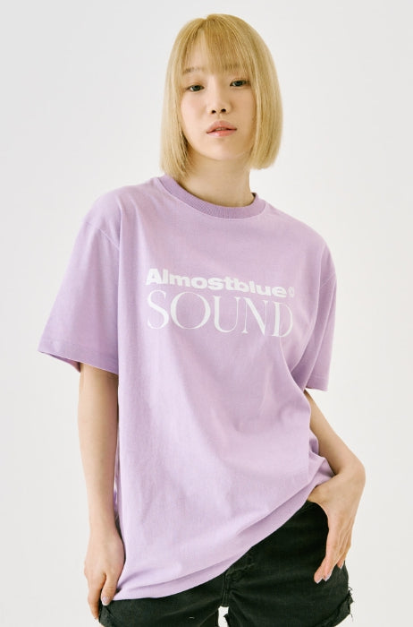オルモストブルー(Almost Blue) ALMOSTBLUE SOUND LOGO T-SHIRT - LAVENDER