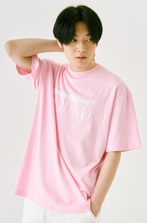 オルモストブルー(Almost Blue) ALMOSTBLUE SOUND LOGO T-SHIRT - LIGHT PINK