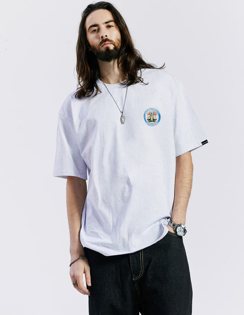 セイントペイン(SAINTPAIN) SP BENEDICT LOGO T SHIRTS-ASH MELANGE