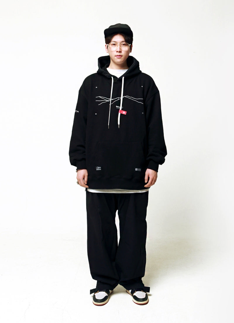 STIGMA(スティグマ) STIGMA X HRTM OVERSIZED MEDIUM SWEAT HOODIE BLACK