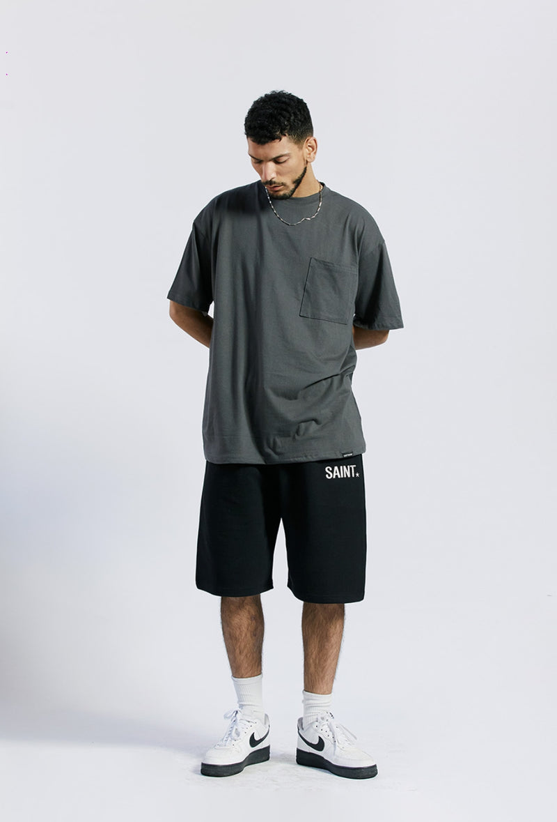 セイントペイン(SAINTPAIN) SP OVER FIT BASIC POCKET T SHIRTS-CHARCOAL