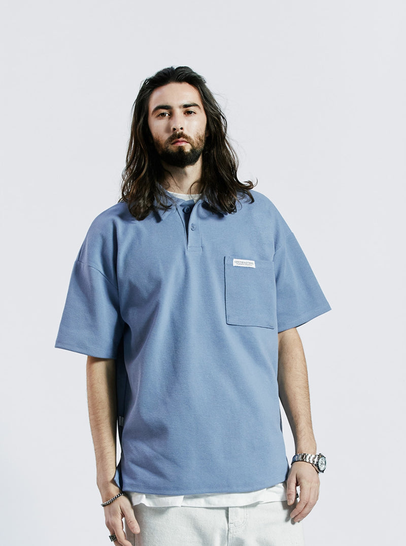 セイントペイン(SAINTPAIN) SP OVER FIT PK SHIRTS-SKY BLUE